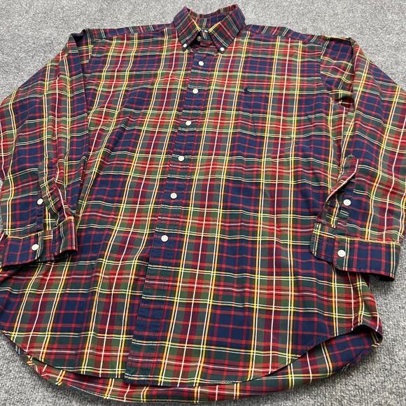 Ralph Lauren Blake Shirt Mens Large Multicolor Plaid Cotton Collared Button Down - Picture 4 of 8